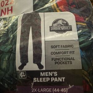 Bioworld Jurassic World Men's Sleep Pants - Red and Green